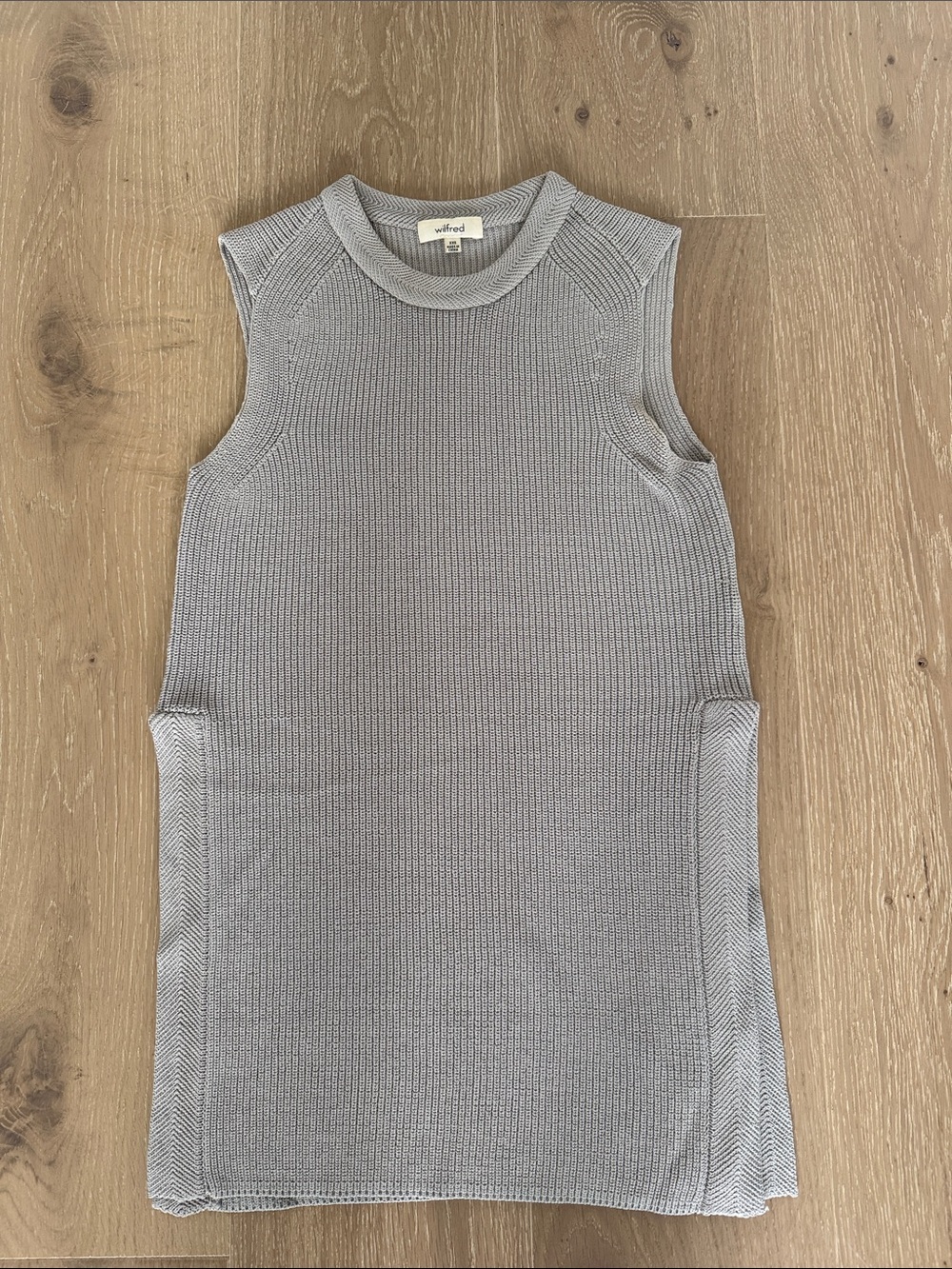 Wilfred Light Gray Ribbed Sleeveless Knit Tank
